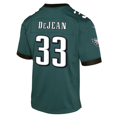 Youth Philadelphia Eagles Cooper DeJean Nike Midnight Green Game Player Jersey