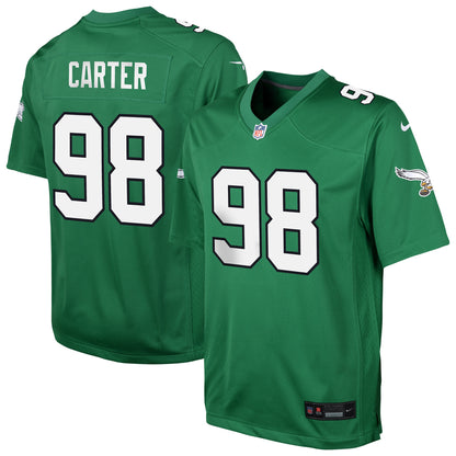 Youth Philadelphia Eagles Jalen Carter Nike Kelly Green Game Jersey