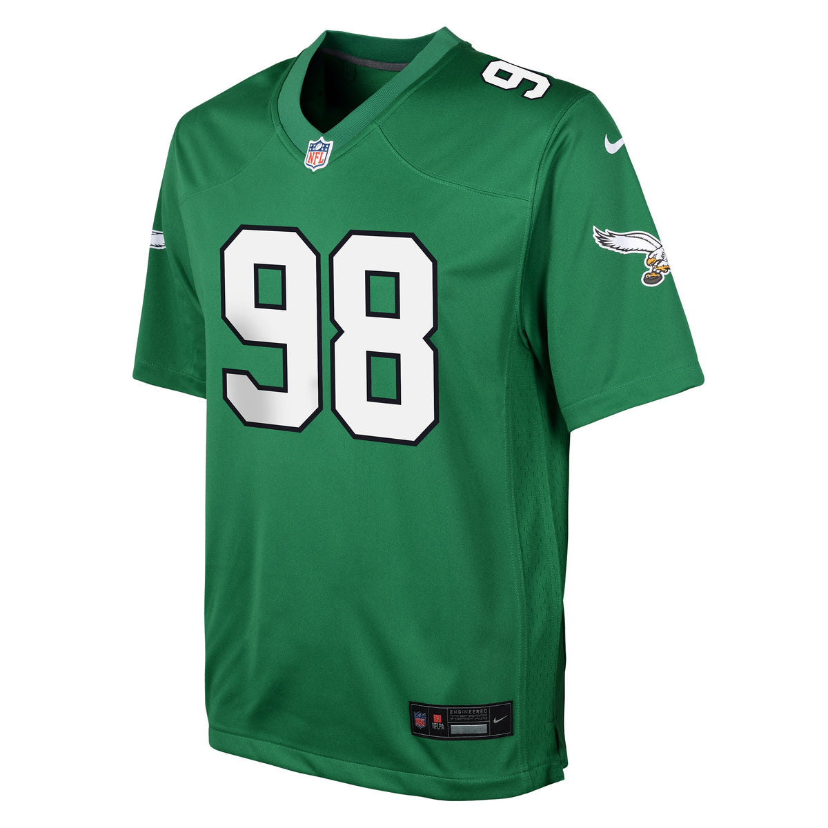 Youth Philadelphia Eagles Jalen Carter Nike Kelly Green Game Jersey
