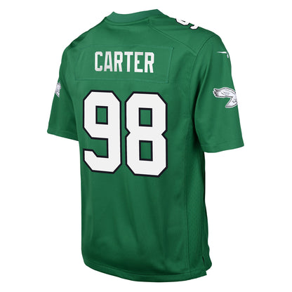Youth Philadelphia Eagles Jalen Carter Nike Kelly Green Game Jersey