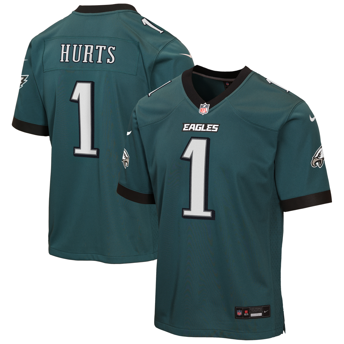 Youth Philadelphia Eagles Jalen Hurts Nike Midnight Green Team Game Jersey