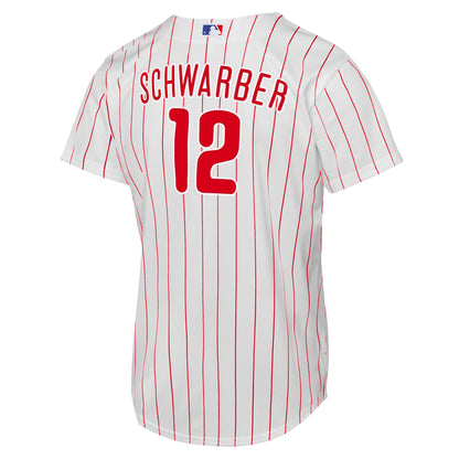 Youth Philadelphia Phillies Kyle Schwarber Nike White Replica Jersey