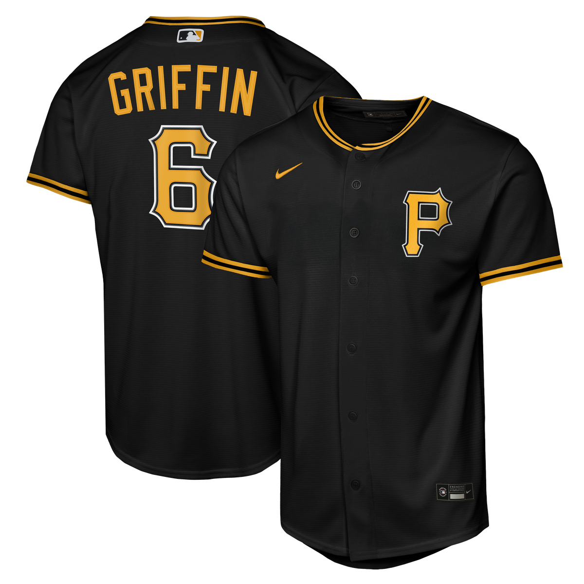 Youth Pittsburgh Pirates Konnor Griffin Nike Black Alternate Replica Jersey