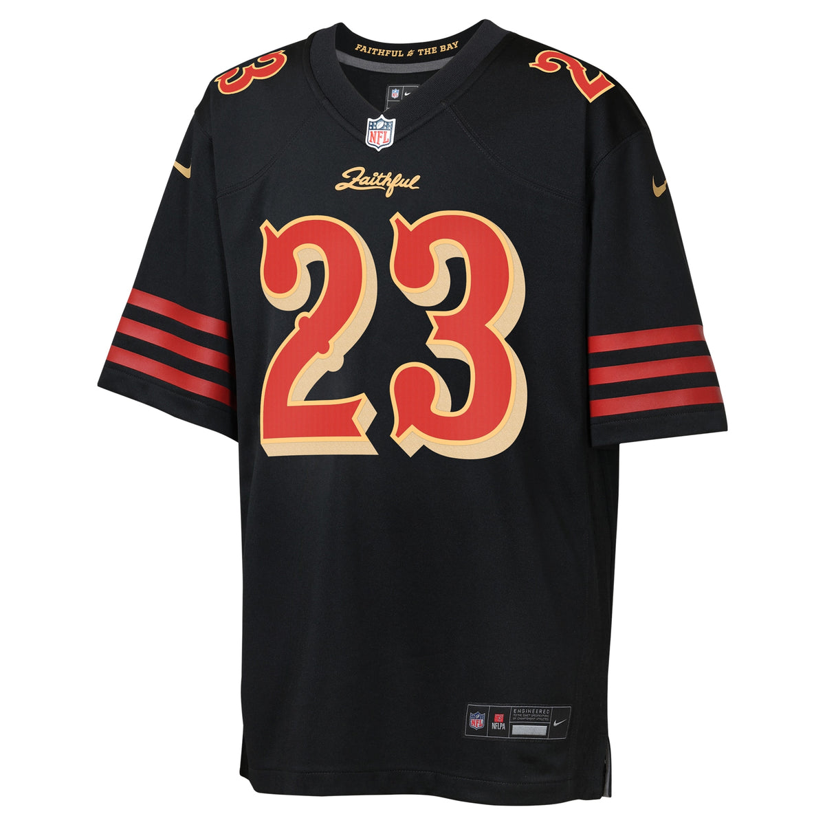 Youth San Francisco 49ers Christian McCaffrey Nike Black 2025 Rivalries Collection Game Jersey