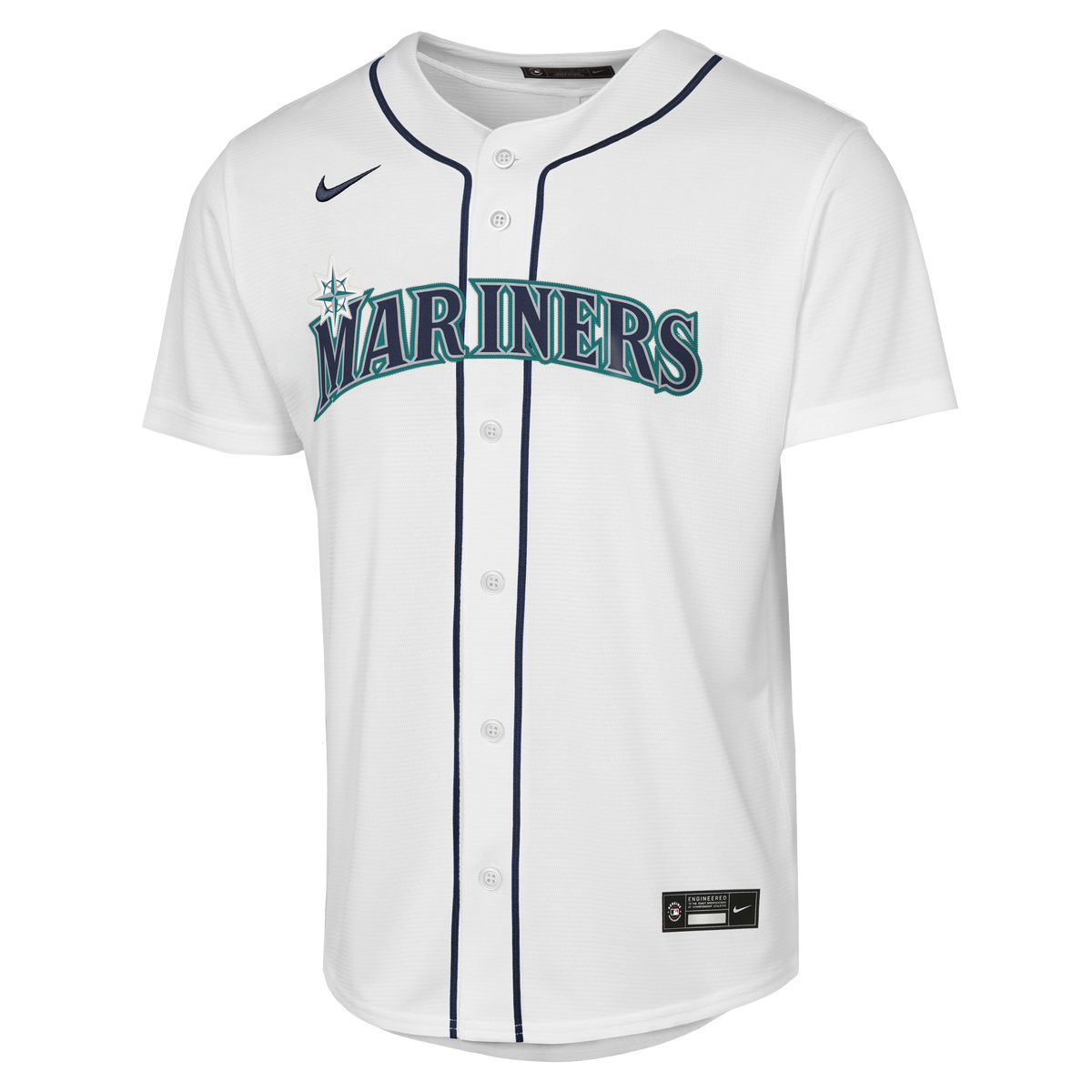 Youth Seattle Mariners Cal Raleigh Nike White Home Baseline Jersey