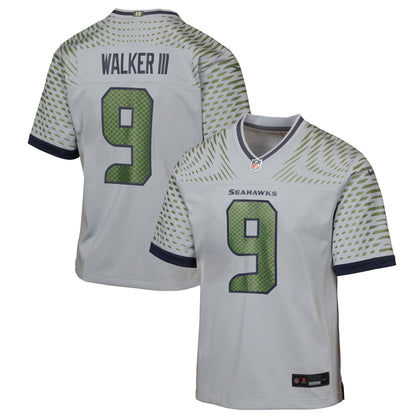 Youth Seattle Seahawks Kenneth Walker III Nike Wolf Gray 2025 Rivalries Collection Game Jersey