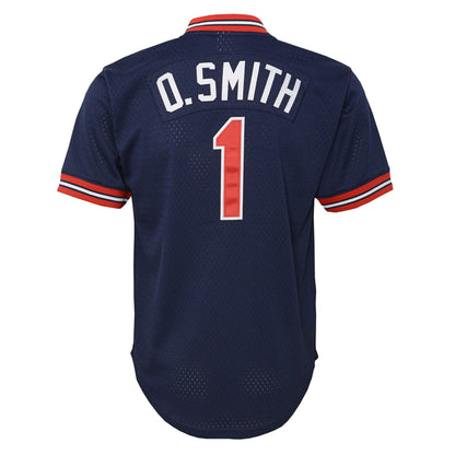 Youth St. Louis Cardinals Ozzie Smith Mitchell & Ness Navy Cooperstown Collection Mesh Batting Practice Jersey