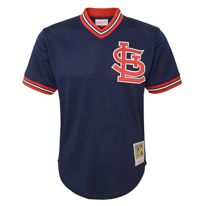 Youth St. Louis Cardinals Ozzie Smith Mitchell & Ness Navy Cooperstown Collection Mesh Batting Practice Jersey