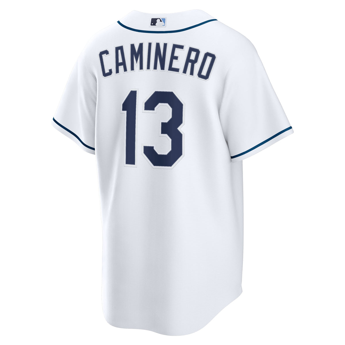Youth Tampa Bay Rays Junior Caminero Nike White Home Replica Jersey