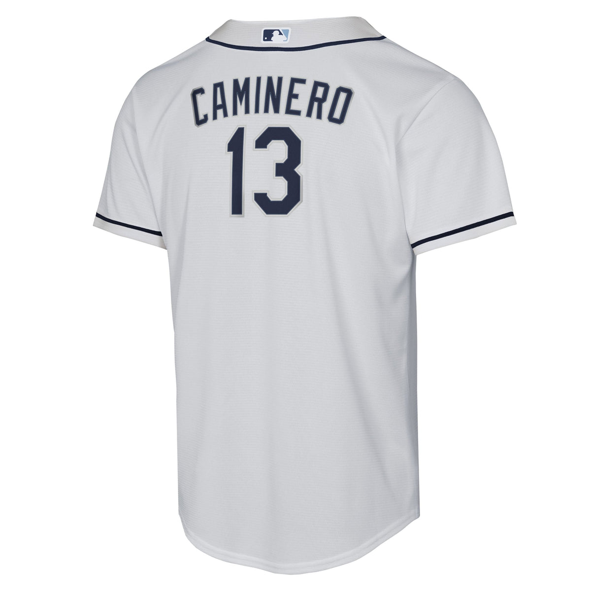 Youth Tampa Bay Rays Junior Caminero Nike White Home Replica Player Jersey