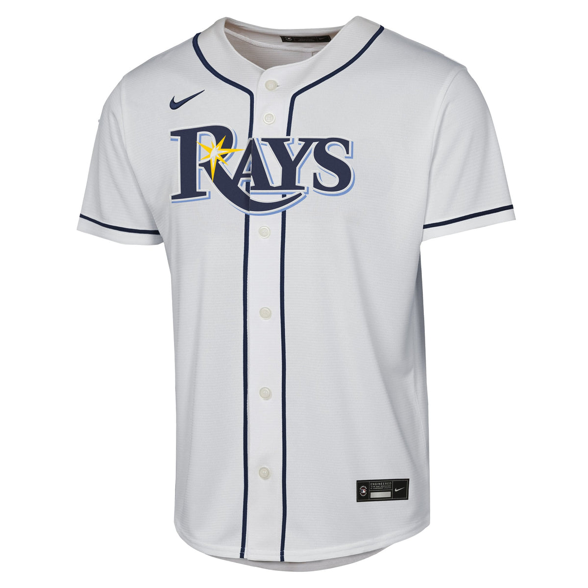 Youth Tampa Bay Rays Junior Caminero Nike White Home Replica Player Jersey