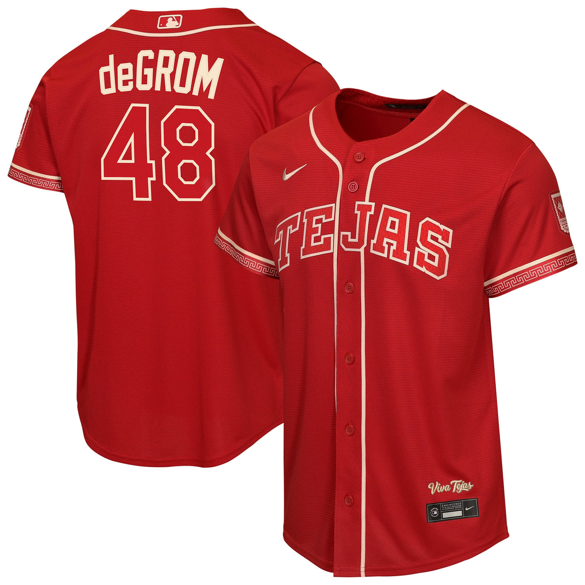 Youth Texas Rangers Jacob deGrom Nike Red 2026 City Connect Stadium Jersey