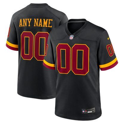 Youth Washington Commanders Nike Black Hail Raiser Alternate Custom Game Jersey