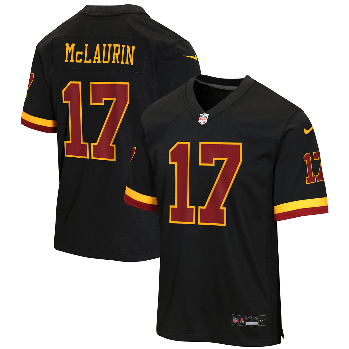 Youth Washington Commanders Terry McLaurin Nike Black Hail Raiser Alternate Game Jersey