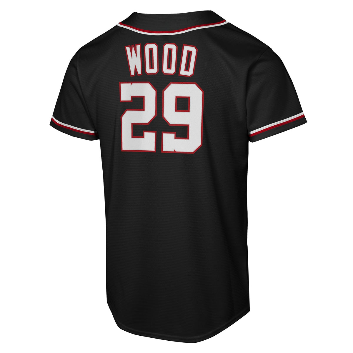 Youth Washington Nationals James Wood Nike Black Fashion Replica Player Jersey