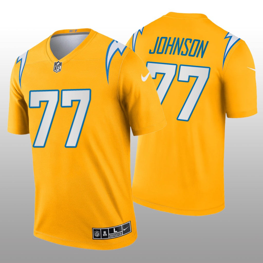 Zion Johnson Los Angeles Chargers Gold Jersey Inverted Legend Men's