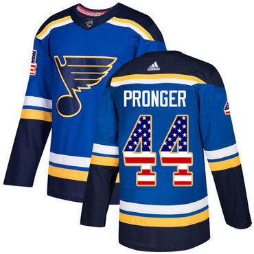 Adidas Blues 44 Chris Pronger Blue Home Authentic Usa Flag Stitched Nhl Jersey