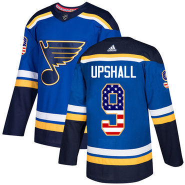 Adidas Blues 9 Scottie Upshall Blue Home Authentic Usa Flag Stitched Nhl Jersey