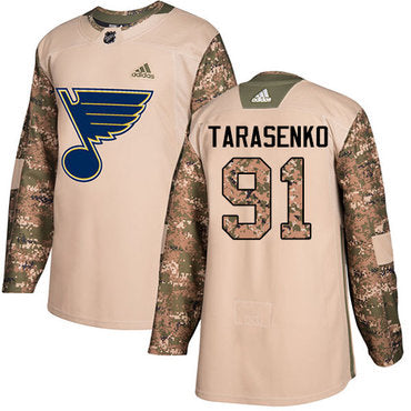 Adidas Blues 91 Vladimir Tarasenko Camo Authentic 2017 Veterans Day Stitched Nhl Jersey