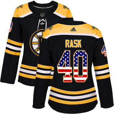 Adidas Boston Bruins 40 Tuukka Rask Black Home Authentic Usa Flag Womens Stitched Nhl Jersey