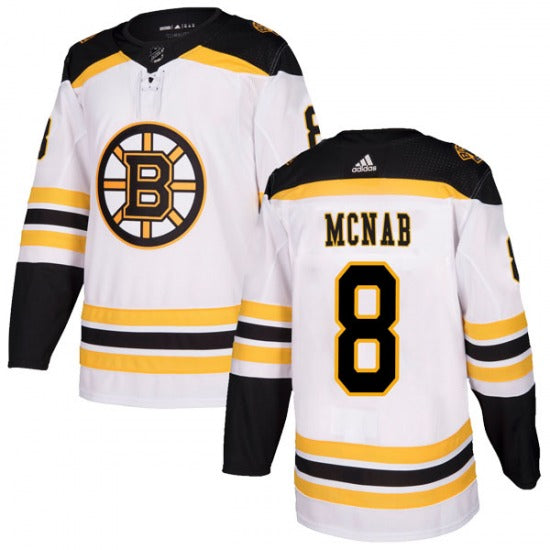 Adidas Boston Bruins 8 Peter Mcnab White Away Authentic Stitched Nhl Jersey