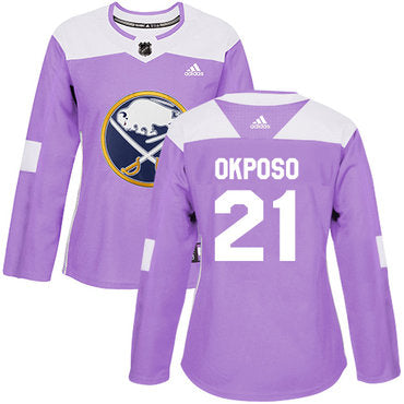 Adidas Buffalo Sabres 21 Kyle Okposo Purple Authentic Fights Cancer Womens Stitched Nhl Jersey