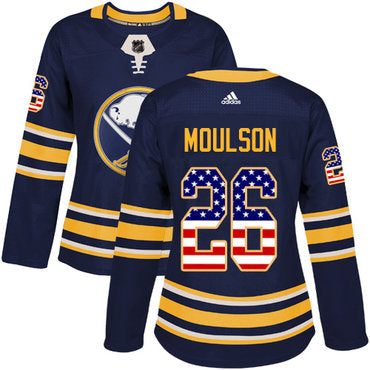 Adidas Buffalo Sabres 26 Matt Moulson Navy Blue Home Authentic Usa Flag Womens Stitched Nhl Jersey