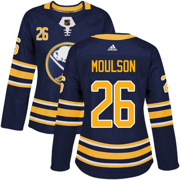 Adidas Buffalo Sabres 26 Matt Moulson Navy Blue Home Authentic Womens Stitched Nhl Jersey