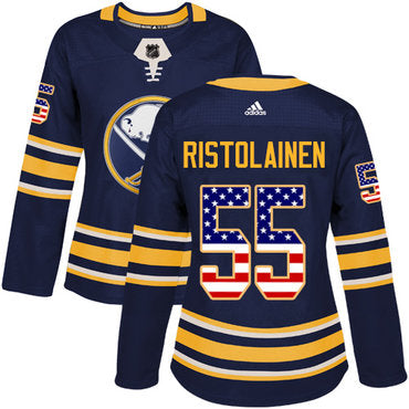 Adidas Buffalo Sabres 55 Rasmus Ristolainen Navy Blue Home Authentic Usa Flag Womens Stitched Nhl Jersey