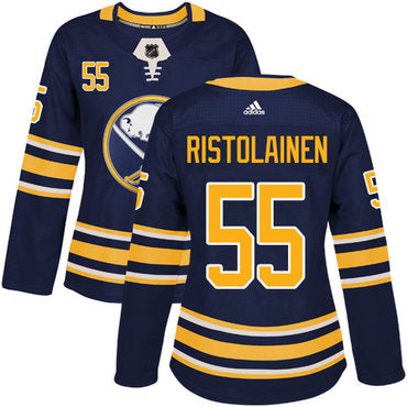 Adidas Buffalo Sabres 55 Rasmus Ristolainen Navy Blue Home Authentic Womens Stitched Nhl Jersey