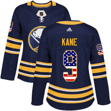 Adidas Buffalo Sabres 9 Evander Kane Navy Blue Home Authentic Usa Flag Womens Stitched Nhl Jersey