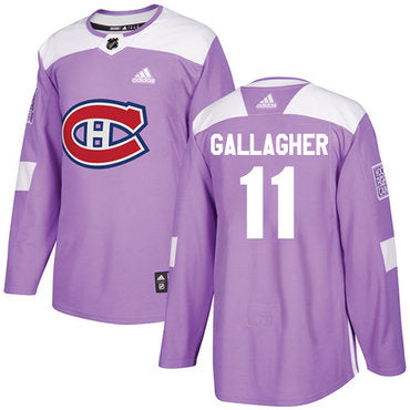 Adidas Canadiens 11 Brendan Gallagher Purple Authentic Fights Cancer Stitched Nhl Jersey
