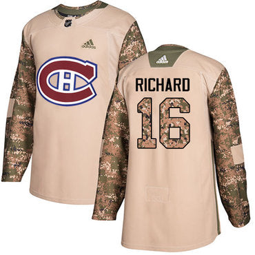Adidas Canadiens 16 Henri Richard Camo Authentic 2017 Veterans Day Stitched Nhl Jersey