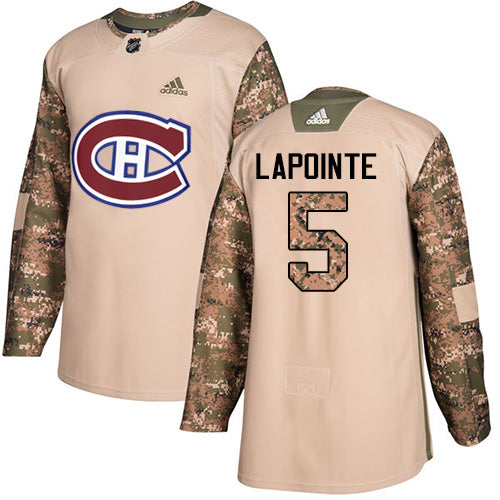 Adidas Canadiens 5 Guy Lapointe Camo Authentic 2017 Veterans Day Stitched Nhl Jersey
