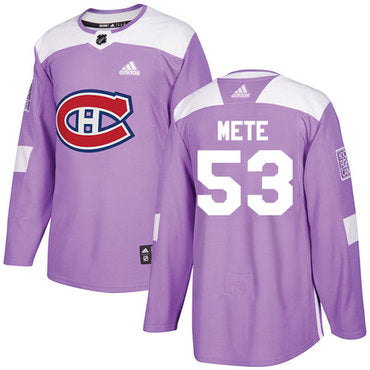 Adidas Canadiens 53 Victor Mete Purple Authentic Fights Cancer Stitched Nhl Jersey