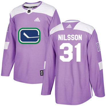 Adidas Canucks 31 Anders Nilsson Purple Authentic Fights Cancer Stitched Nhl Jersey