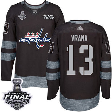 Adidas Capitals 13 Jakub Vrana Black 1917 2017 100th Anniversary 2018 Stanley Cup Final Stitched Nhl Jersey