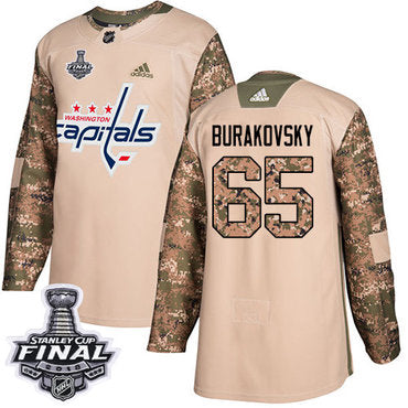 Adidas Capitals 65 Andre Burakovsky Camo Authentic 2017 Veterans Day 2018 Stanley Cup Final Stitched Nhl Jersey