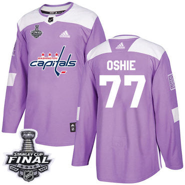 Adidas Capitals 77 Tj Oshie Purple Authentic Fights Cancer 2018 Stanley Cup Final Stitched Nhl Jersey