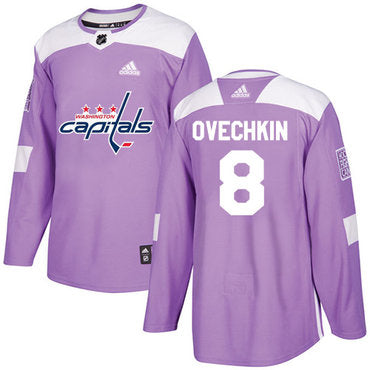 Adidas Capitals 8 Alex Ovechkin Purple Authentic Fights Cancer Stitched Nhl Jersey
