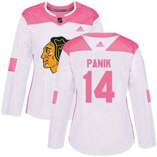 Adidas Chicago Blackhawks 14 Richard Panik White Pink Authentic Fashion Womens Stitched Nhl Jersey