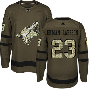 Adidas Coyotes 23 Oliver Ekman larsson Green Salute To Service Stitched Nhl Jersey