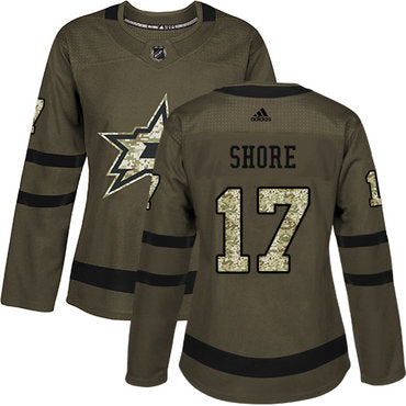 Adidas Dallas Stars 17 Devin Shore Green Salute To Service Womens Stitched Nhl Jersey