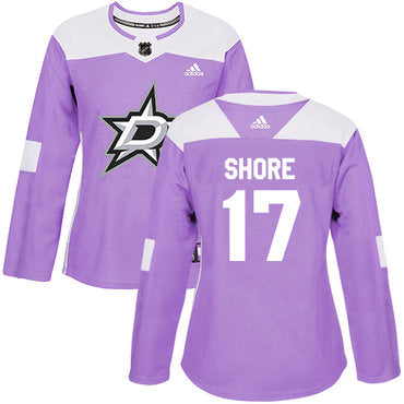 Adidas Dallas Stars 17 Devin Shore Purple Authentic Fights Cancer Womens Stitched Nhl Jersey