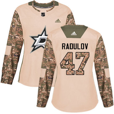 Adidas Dallas Stars 47 Alexander Radulov Camo Authentic 2017 Veterans Day Womens Stitched Nhl Jersey