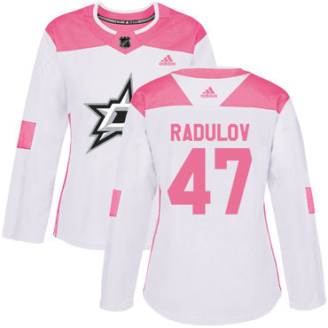 Adidas Dallas Stars 47 Alexander Radulov White Pink Authentic Fashion Womens Stitched Nhl Jersey