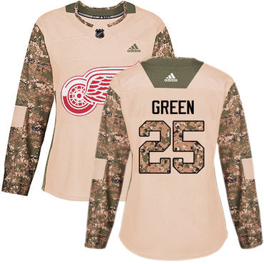 Adidas Detroit Red Wings 25 Mike Green Camo Authentic 2017 Veterans Day Womens Stitched Nhl Jersey