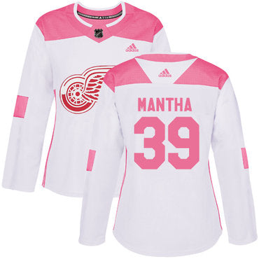 Adidas Detroit Red Wings 39 Anthony Mantha White Pink Authentic Fashion Womens Stitched Nhl Jersey