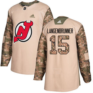 Adidas Devils 15 Langenbrunner Camo Authentic 2017 Veterans Day Stitched Nhl Jersey