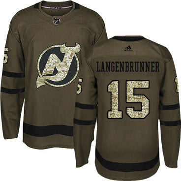 Adidas Devils 15 Langenbrunner Green Salute To Service Stitched Nhl Jersey